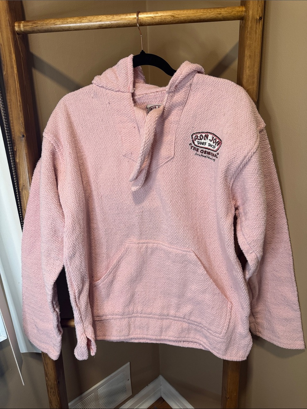 Ron Jon Light Pink Hoodie with Embroidered Logo